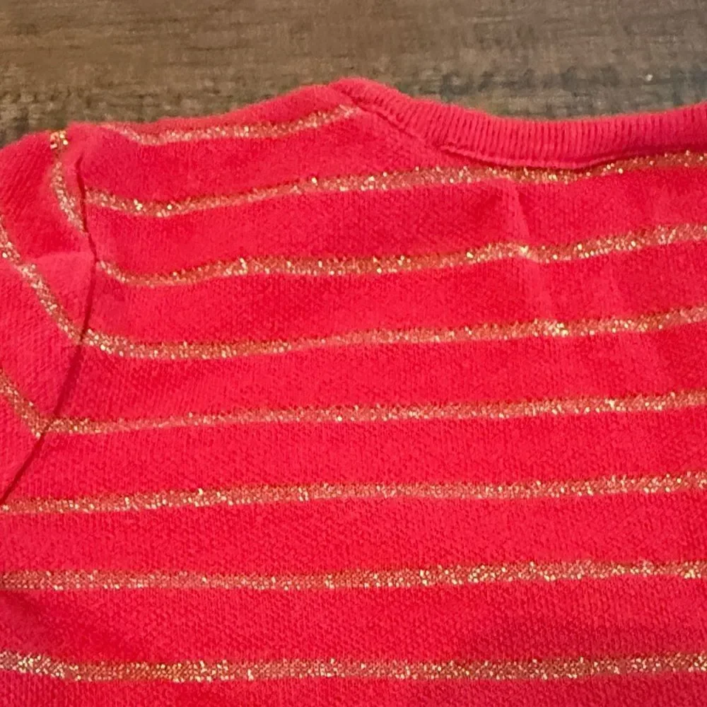 Hanna Andersson Red and Gold Striped Baby romper - Picture 6 of 6